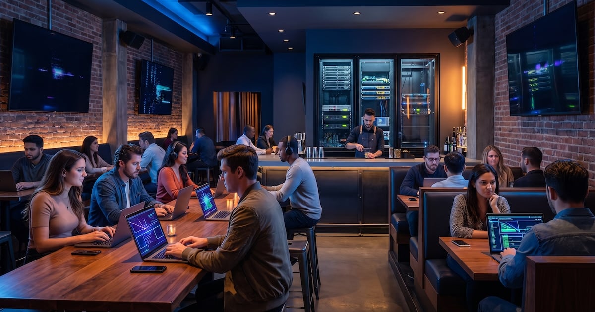 Café, notebook y modelo de IA: la nueva coctelería digital que ofrece cómputo con la consumición